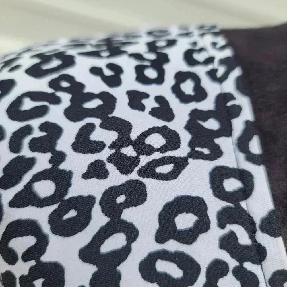 Michael Kors White Black Cheetah Leopard VNeck Tunic Shirt Stretch Bell Sleeve M - Picture 7 of 10